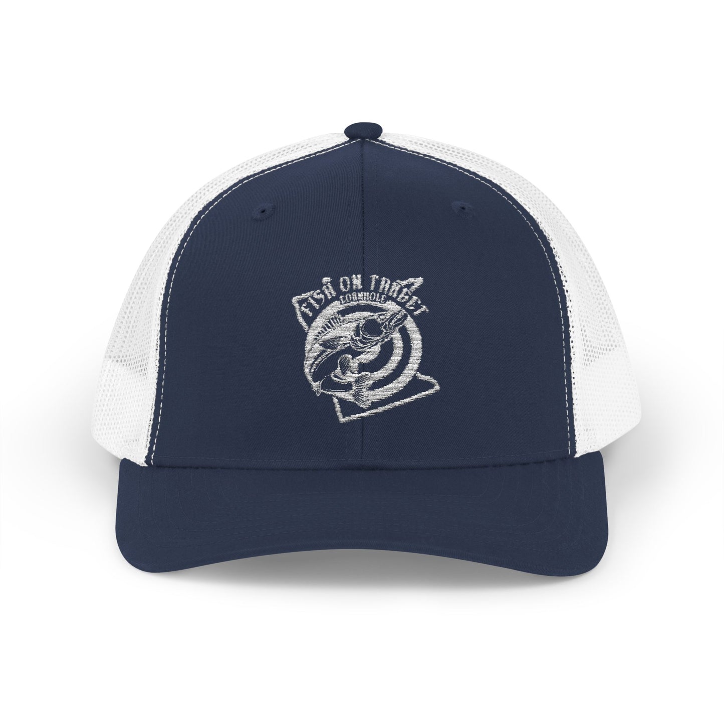 Fish on Target Cornhole Snapback Hat_White Logo