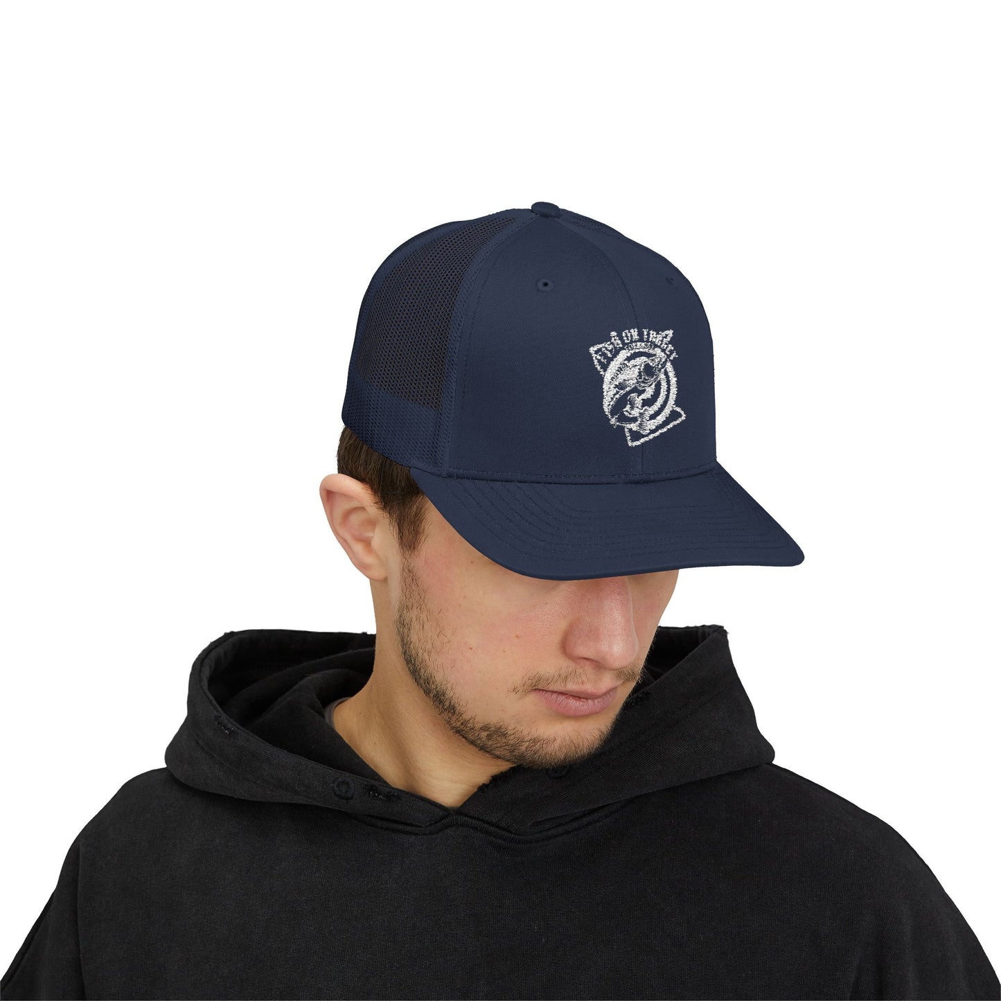 Fish on Target Cornhole Snapback Hat_White Logo