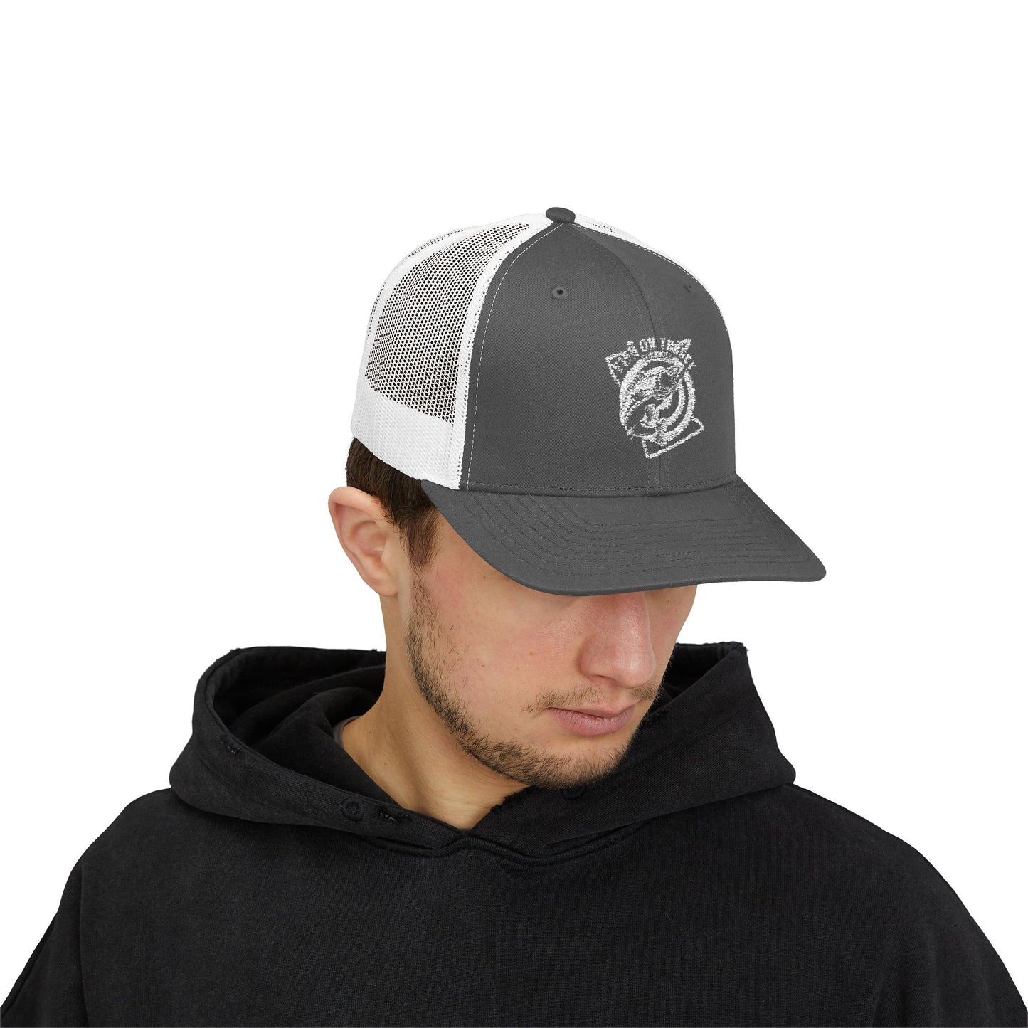 Fish on Target Cornhole Snapback Hat_White Logo