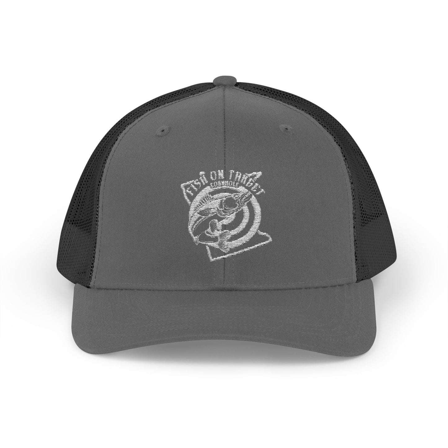 Fish on Target Cornhole Snapback Hat_White Logo
