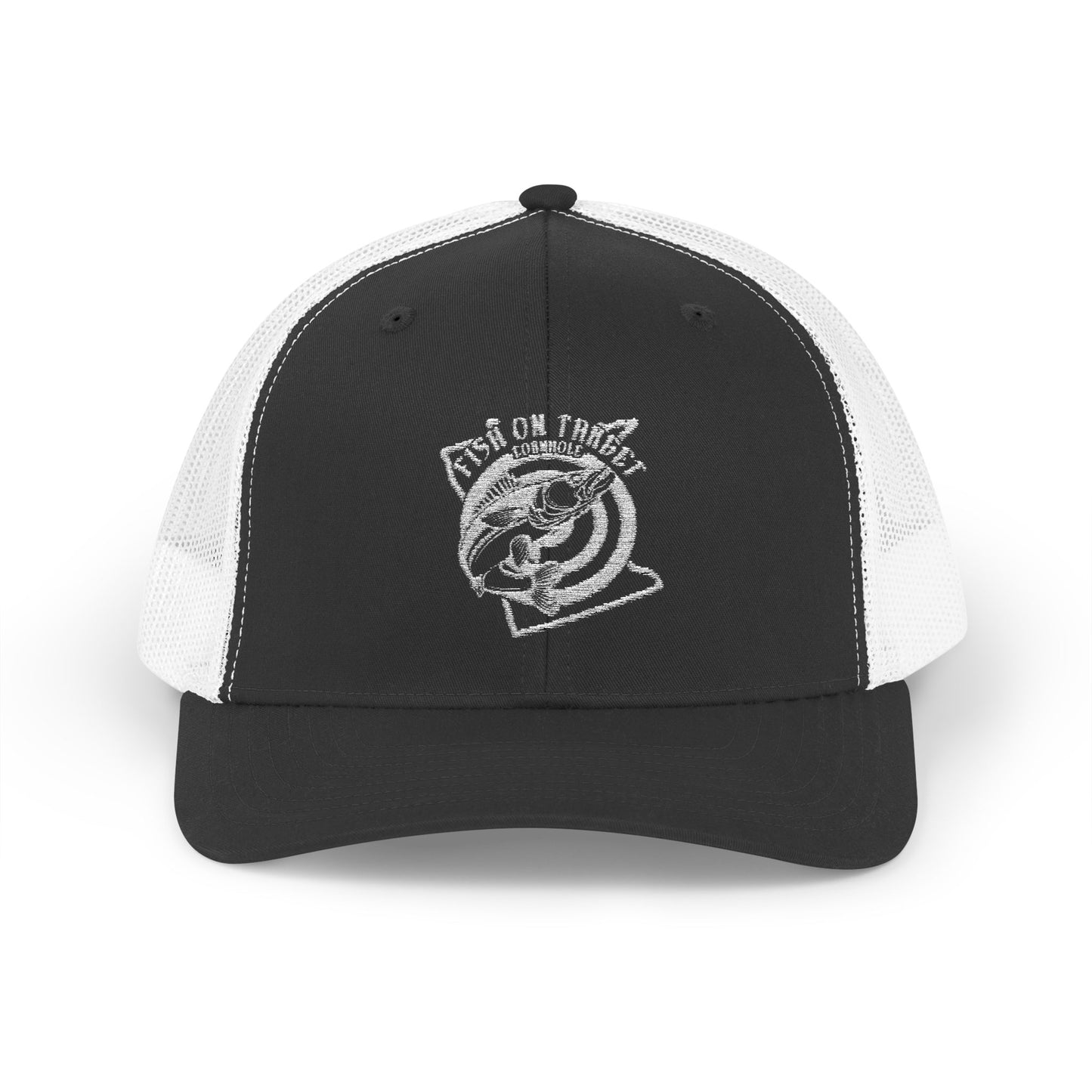 Fish on Target Cornhole Snapback Hat_White Logo