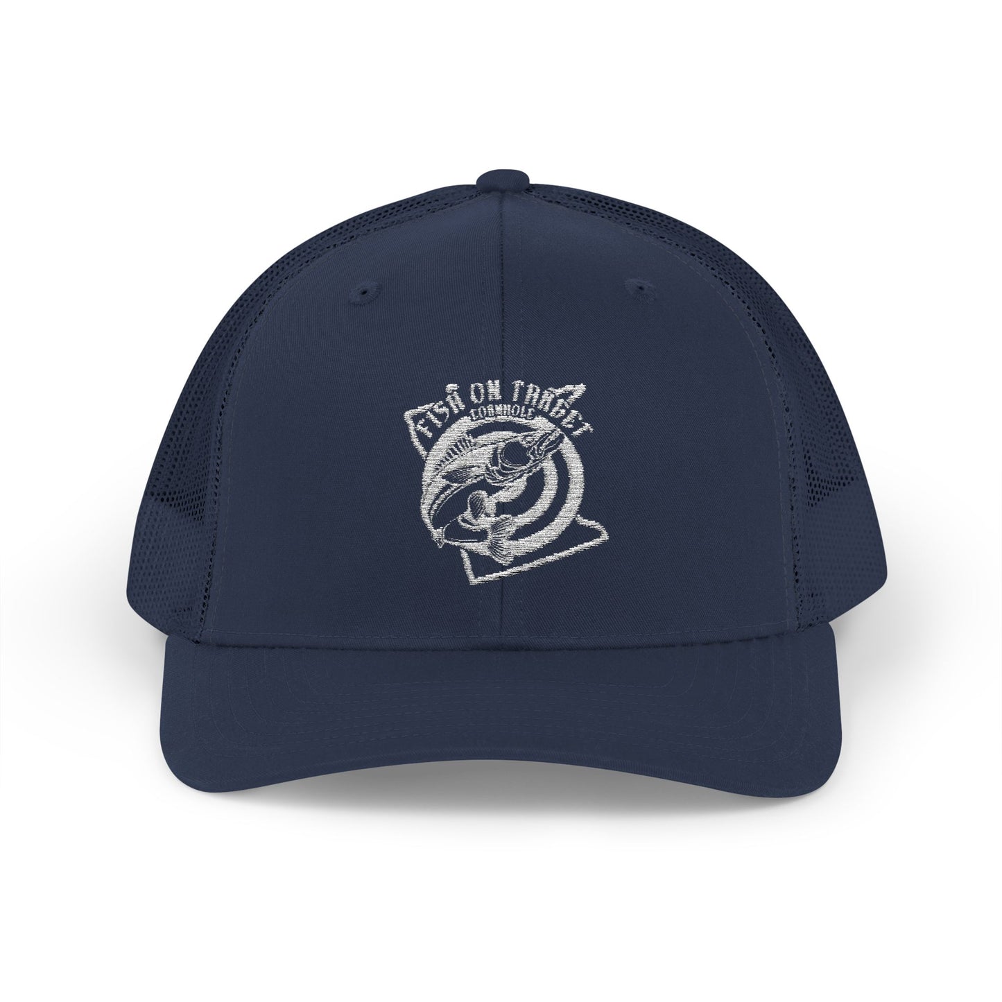 Fish on Target Cornhole Snapback Hat_White Logo