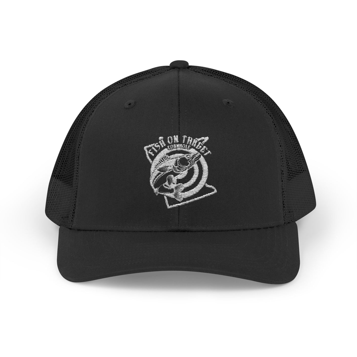 Fish on Target Cornhole Snapback Hat_White Logo