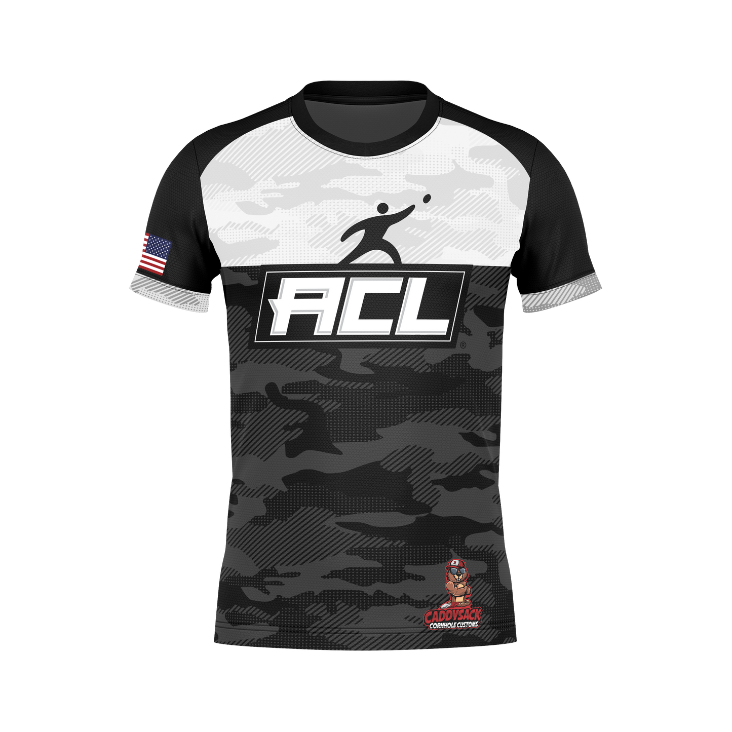 "AUTHENTIC" ACL/CADDYSACK "CAMO" JERSEY- BLACKOUT