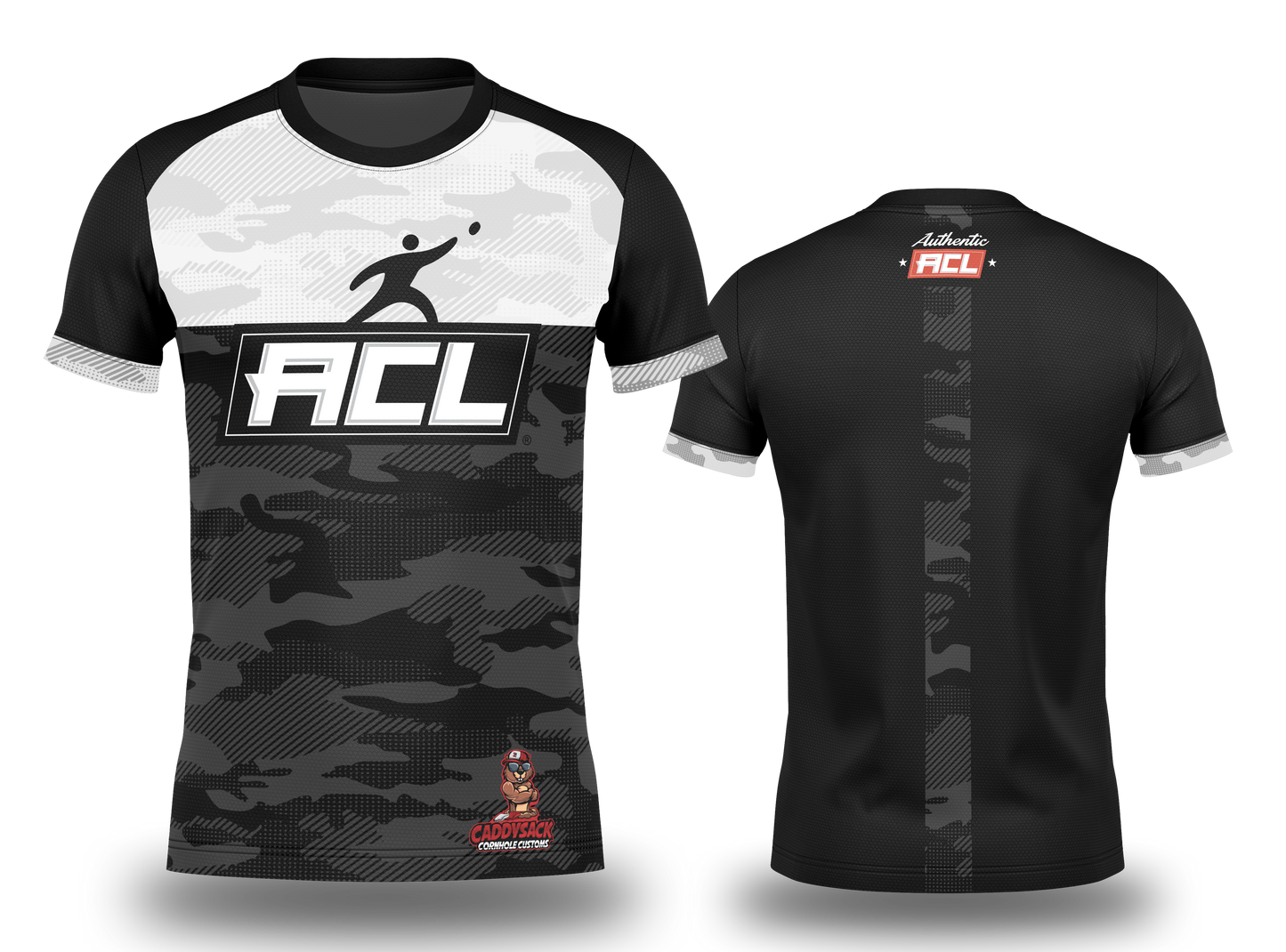 "AUTHENTIC" ACL/CADDYSACK "CAMO" JERSEY- BLACKOUT