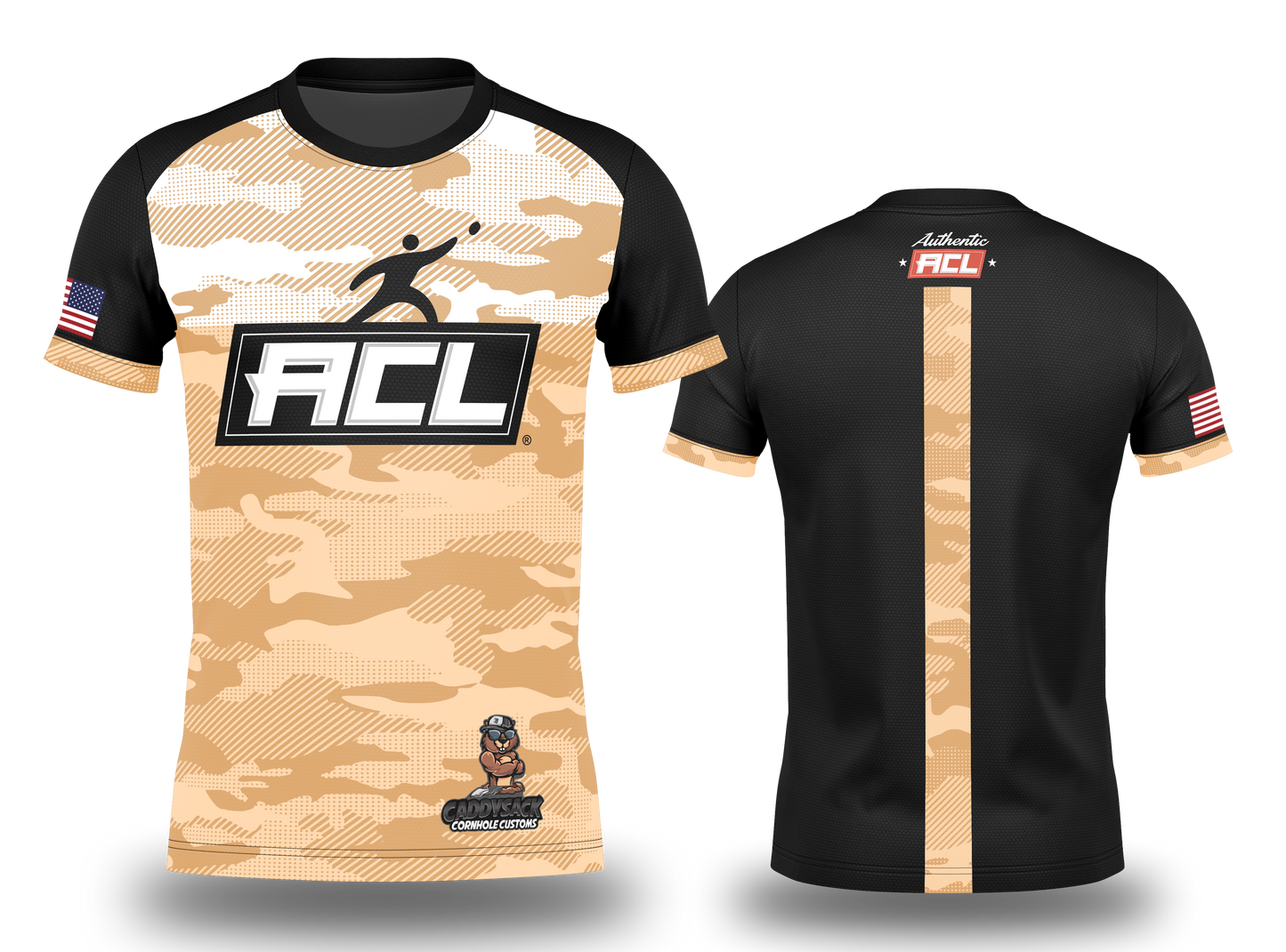 "AUTHENTIC" ACL/CADDYSACK "CAMO" JERSEY- DESERT