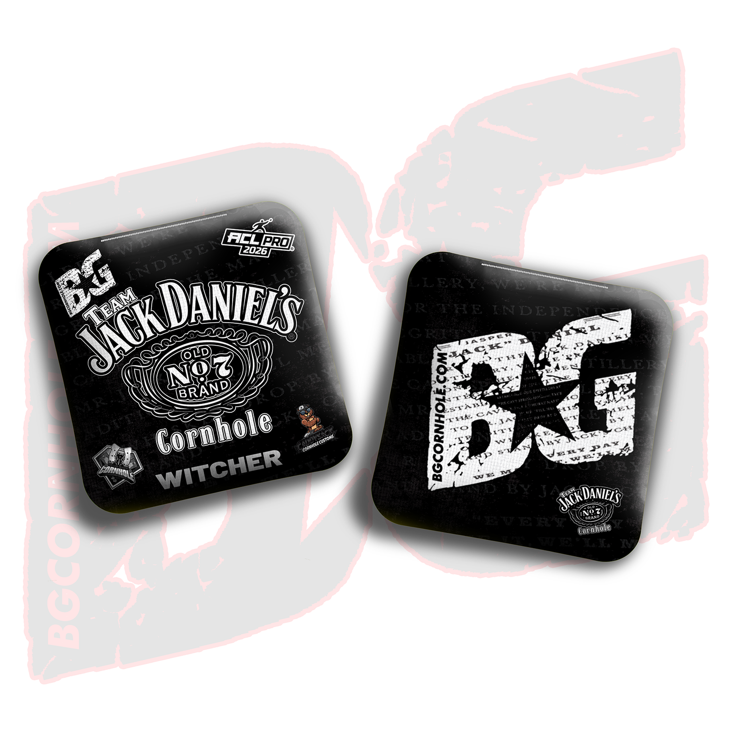 2026 Multiple Bag Models "CaddySack Jack Daniels” Collab - ACL Pro Stamped Cornhole Bags - SET OF 4 BAGS
