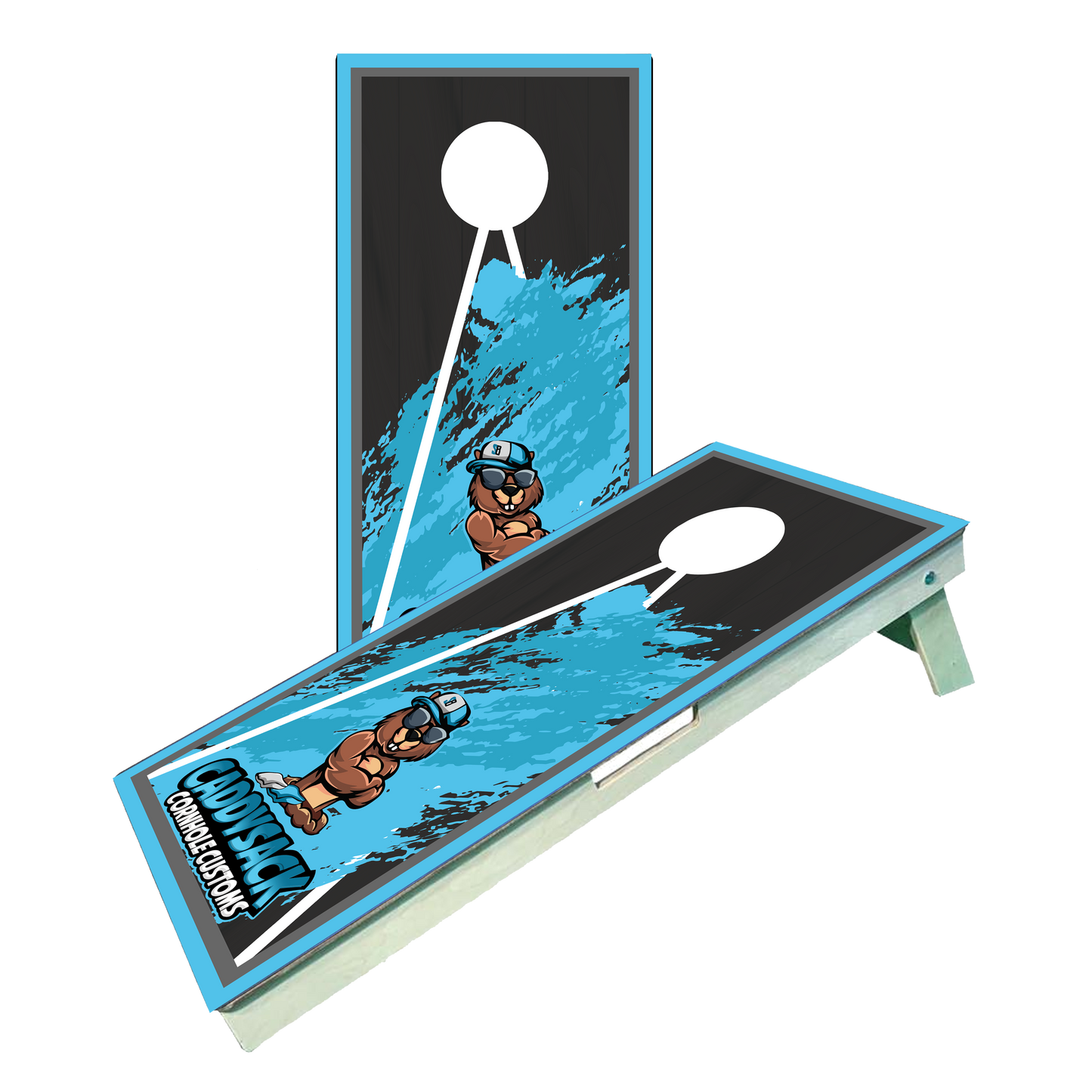 CaddySack "Paint Splash" Blue Cornhole Boards