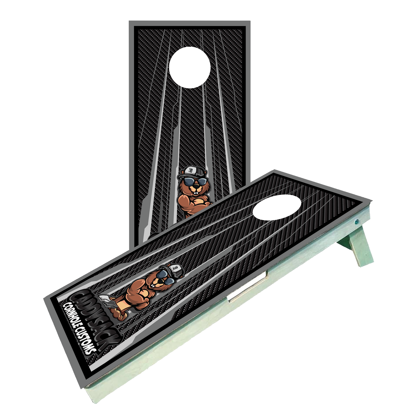 CaddySack "Carbon Racing" Blackout Cornhole Boards