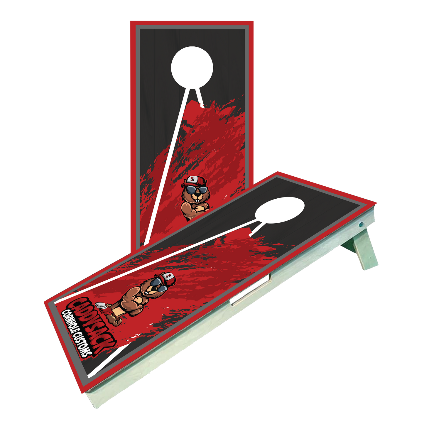 CaddySack "Paint Splash" Red Cornhole Boards