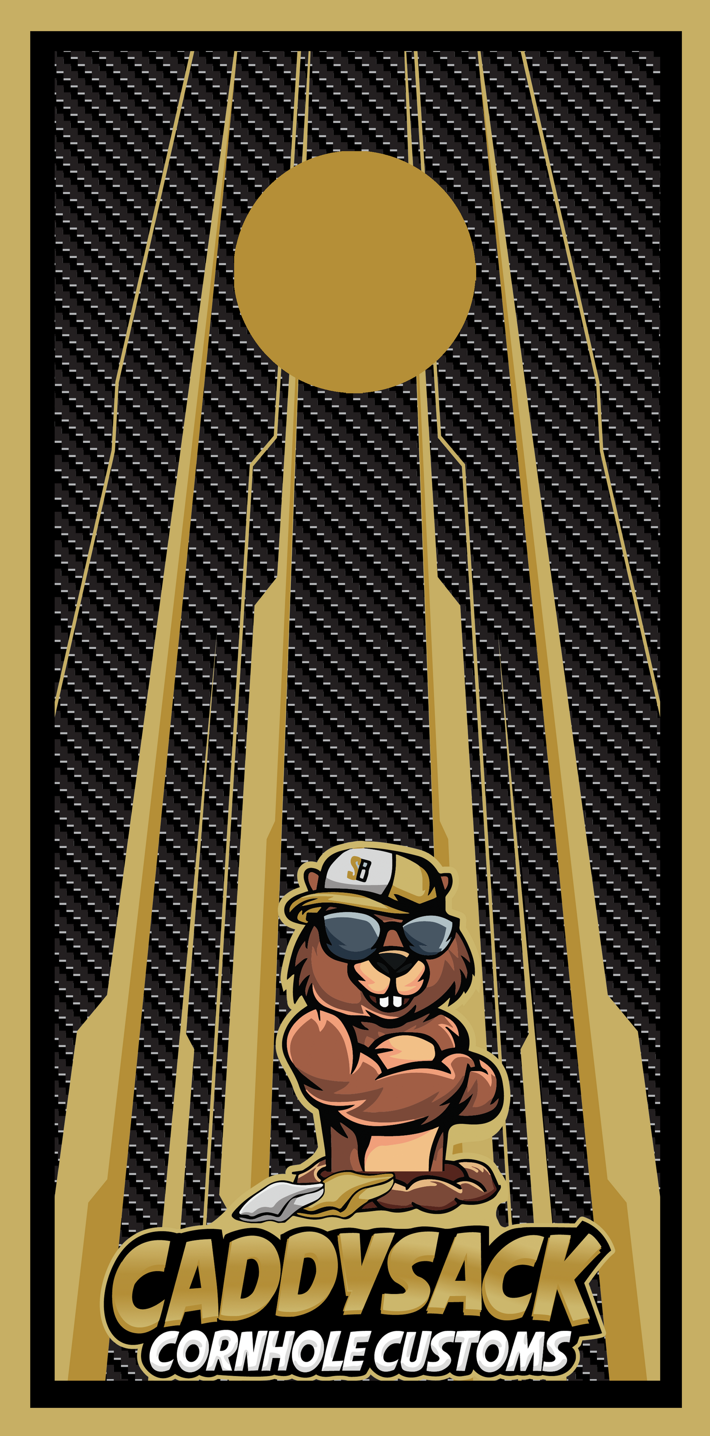 CaddySack "Carbon Racing" Gold Cornhole Boards