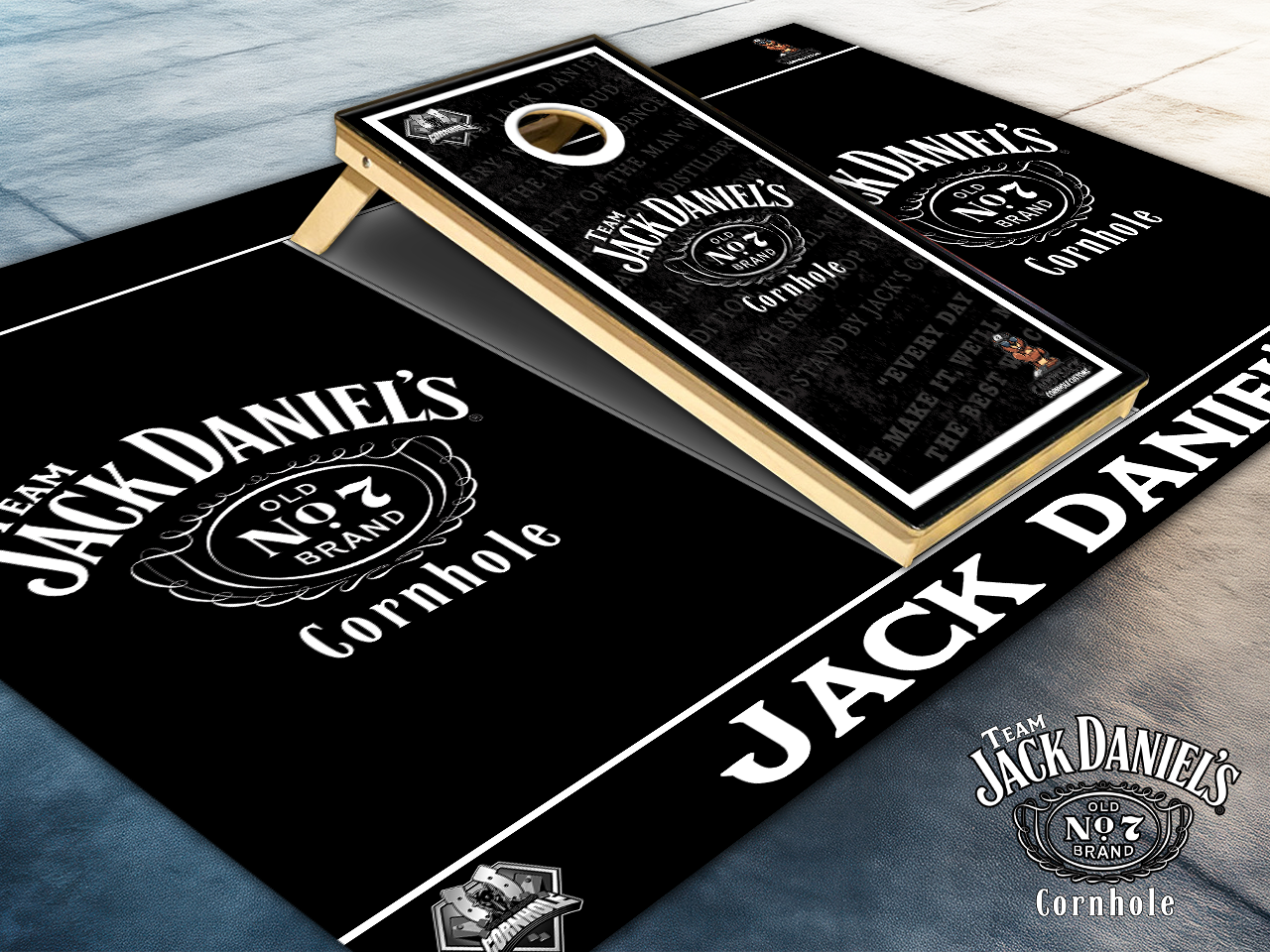 Officially Licensed "Team Jack Daniels Cornhole" Cornhole Boards