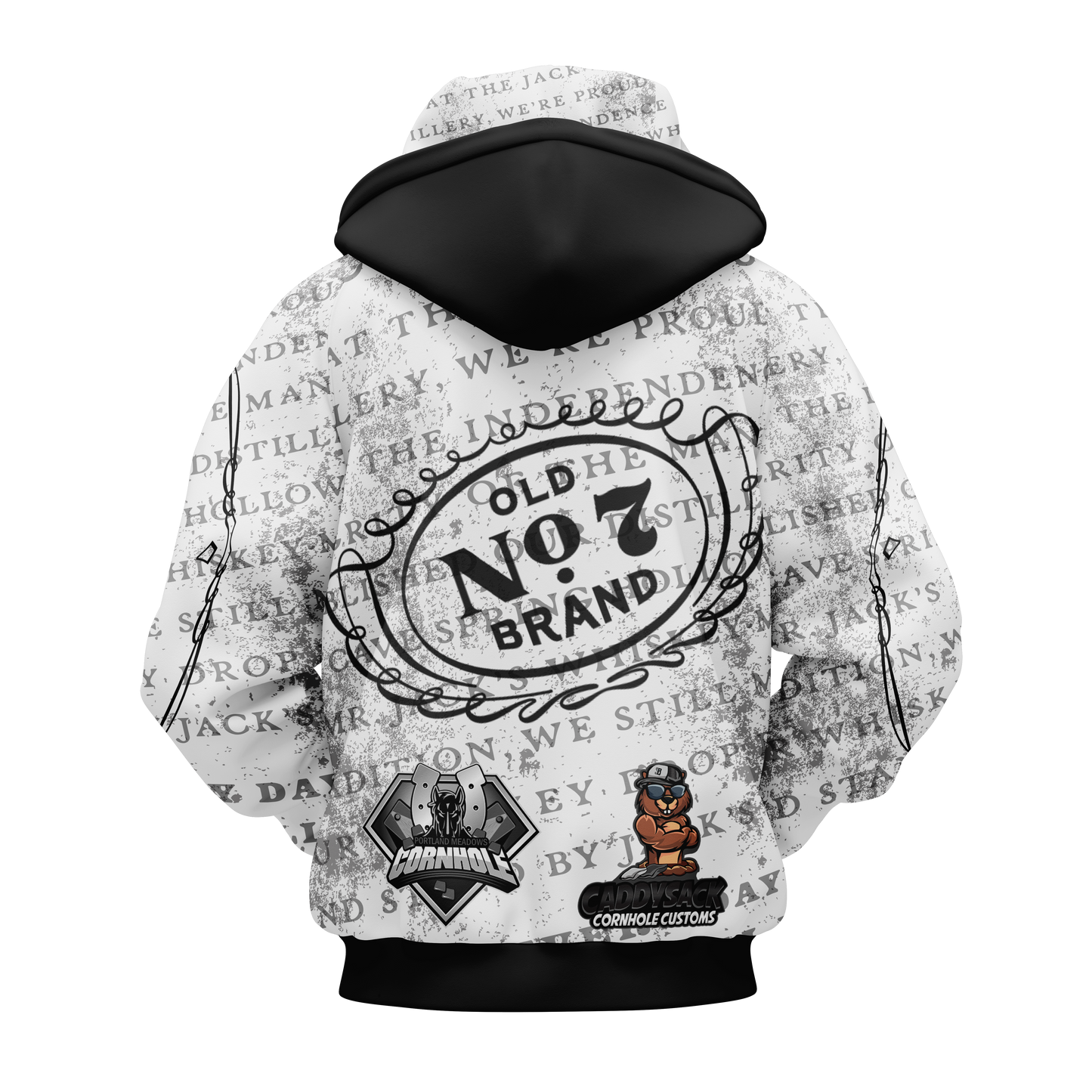 JACK DANIELS/PORTLAND MEADOWS HOODIE- WHITE TRADTIONAL