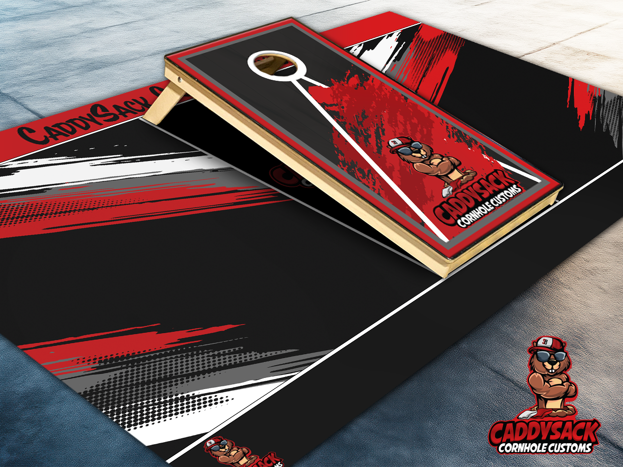 CaddySack "Paint Splash" Red Cornhole Boards