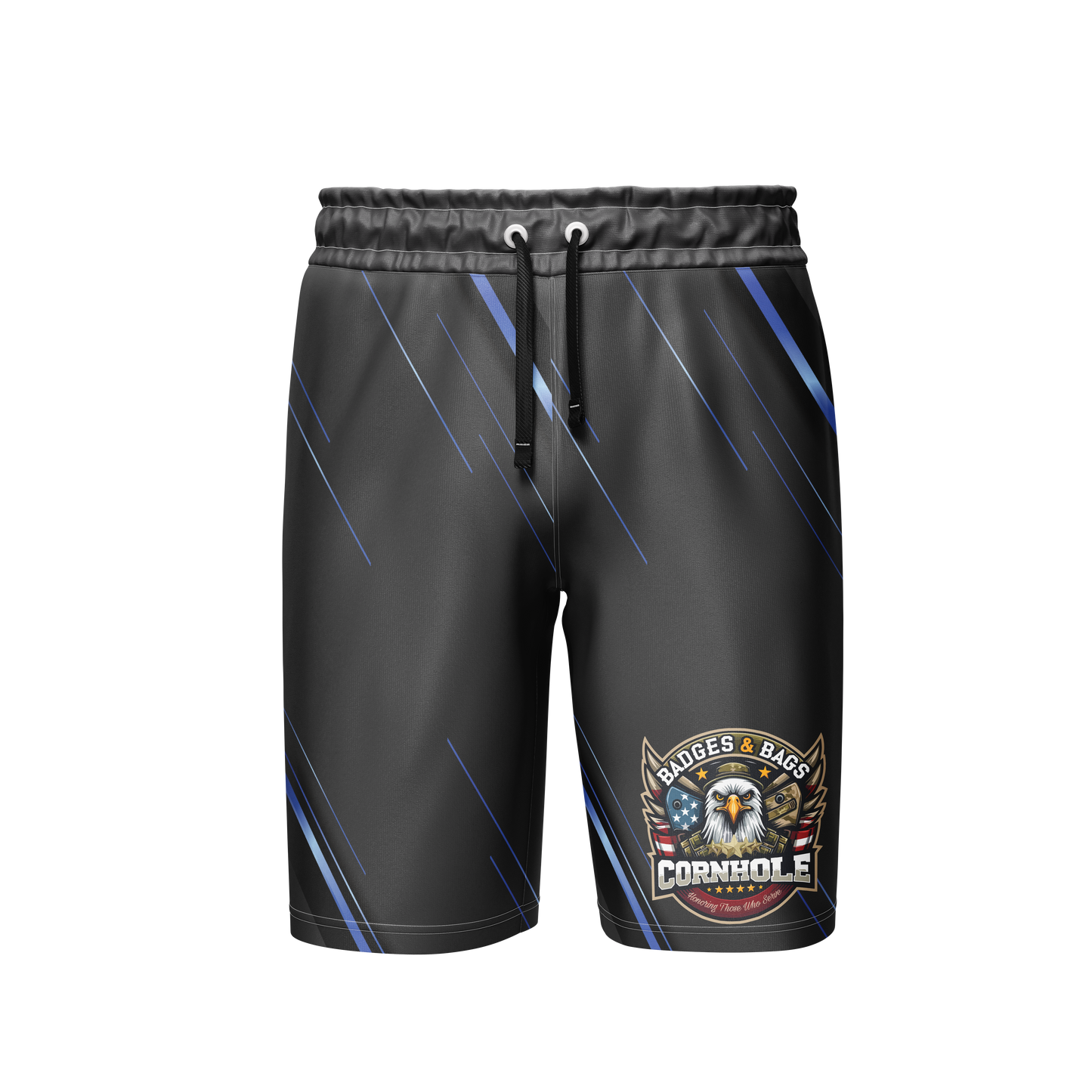 BADGES AND BAGS CORNHOLE SHORTS~NEW!