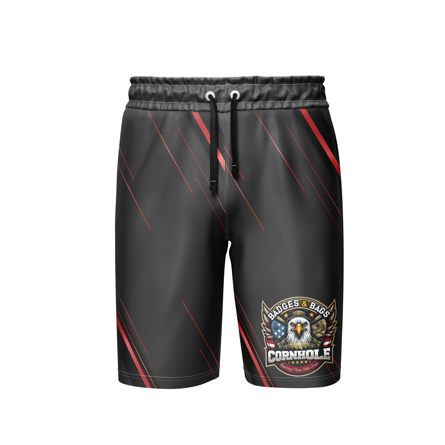 BADGES AND BAGS CORNHOLE SHORTS~NEW!