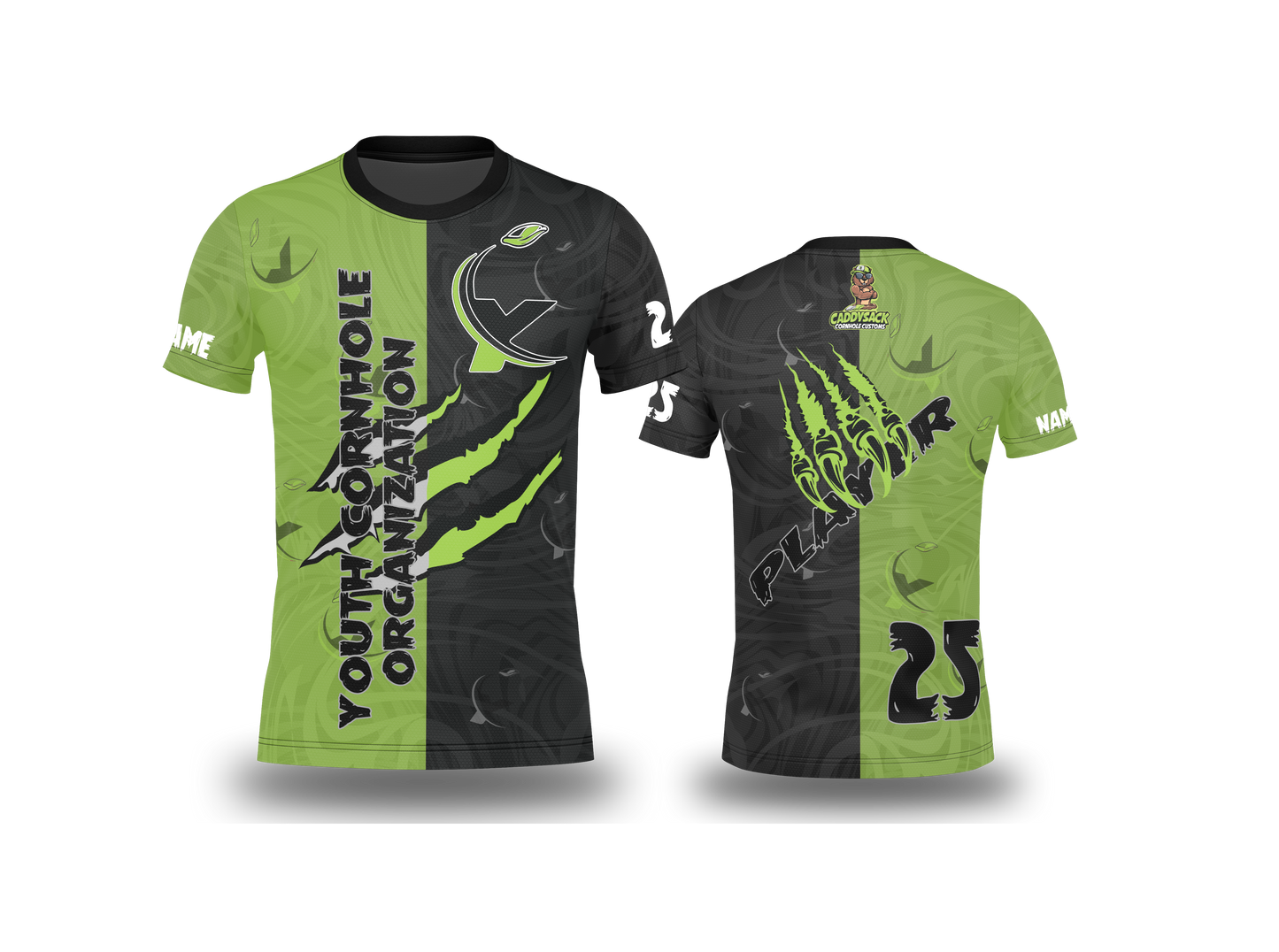 All New! 2026 Youth Cornhole Jersey!-Green/Black (Copy)
