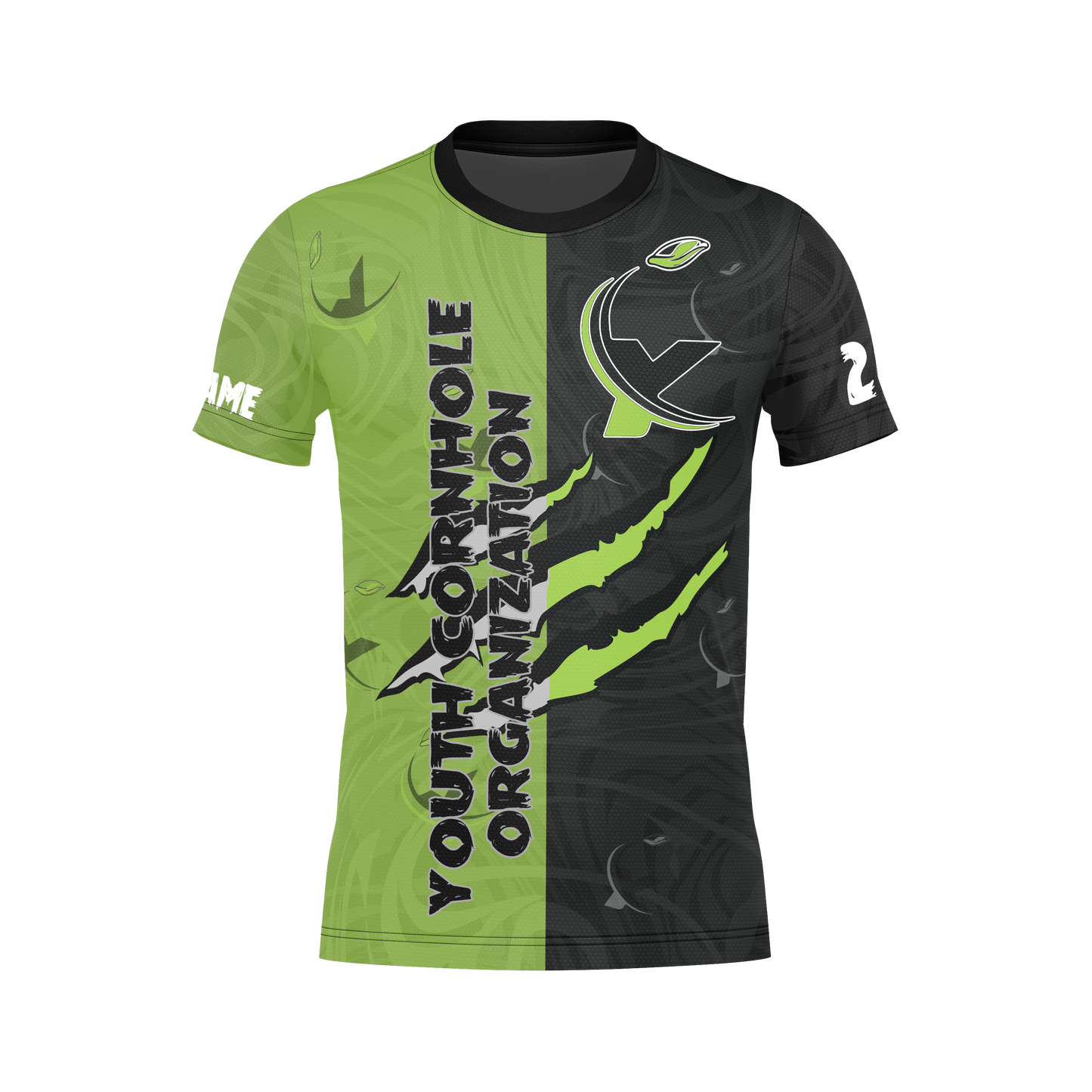All New! 2026 Youth Cornhole Jersey!-Green/Black (Copy)