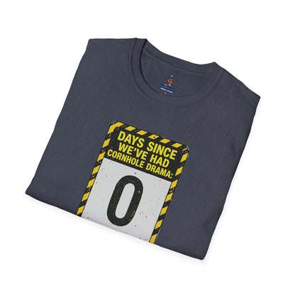 Cornhole Drama Countdown T-Shirt | Fun Unisex Tee for Gamers, Sports Lovers, Cornhole Events, Gag Gifts, Party Attire