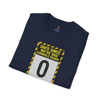 Cornhole Drama Countdown T-Shirt | Fun Unisex Tee for Gamers, Sports Lovers, Cornhole Events, Gag Gifts, Party Attire