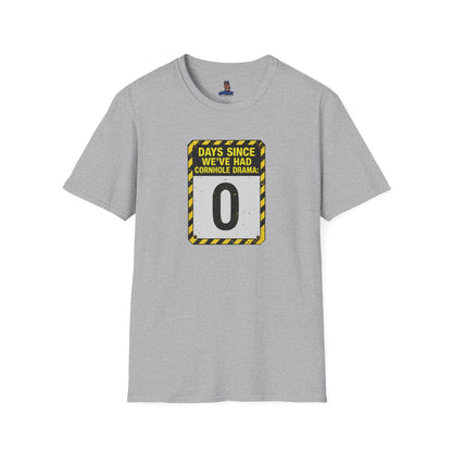 Cornhole Drama Countdown T-Shirt | Fun Unisex Tee for Gamers, Sports Lovers, Cornhole Events, Gag Gifts, Party Attire