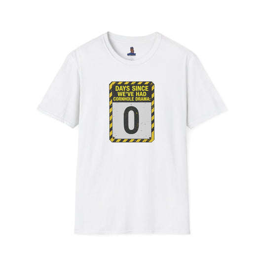 Cornhole Drama Countdown T-Shirt | Fun Unisex Tee for Gamers, Sports Lovers, Cornhole Events, Gag Gifts, Party Attire