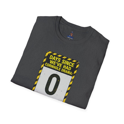 Cornhole Drama Countdown T-Shirt | Fun Unisex Tee for Gamers, Sports Lovers, Cornhole Events, Gag Gifts, Party Attire