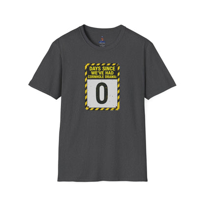 Cornhole Drama Countdown T-Shirt | Fun Unisex Tee for Gamers, Sports Lovers, Cornhole Events, Gag Gifts, Party Attire