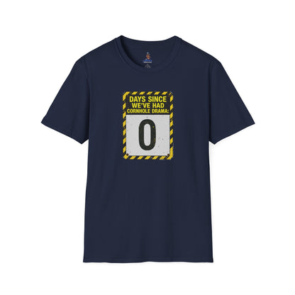 Cornhole Drama Countdown T-Shirt | Fun Unisex Tee for Gamers, Sports Lovers, Cornhole Events, Gag Gifts, Party Attire