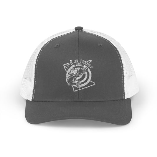 Fish on Target Cornhole Snapback Hat_White Logo