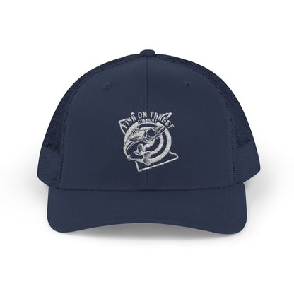 Fish on Target Cornhole Snapback Hat_White Logo