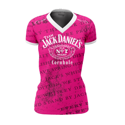 JACK DANIEL'S/PORTLAND MEADOWS "TRADITIONAL" WOMAN'SJERSEY- PINK