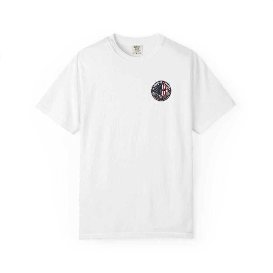 Throwing 2 Honor Punisher Skull pre-shrunk t-shirt front in White
