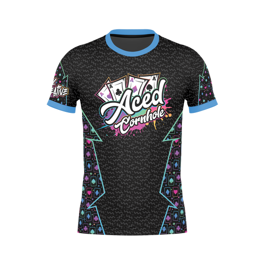 All New Aced Cornhole Jersey-Neon Cards