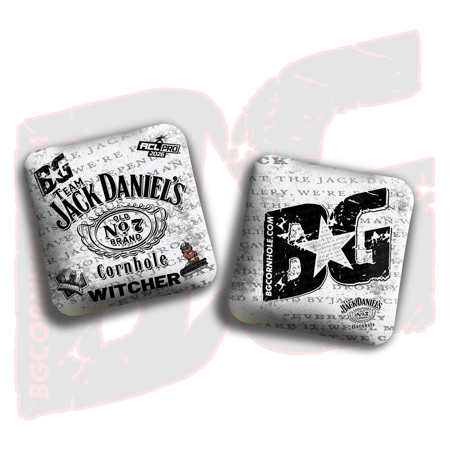 2026 Multiple Bag Models  "CaddySack Jack Daniels” Collab - ACL Pro Stamped Cornhole Bags - SET OF 4 BAGS