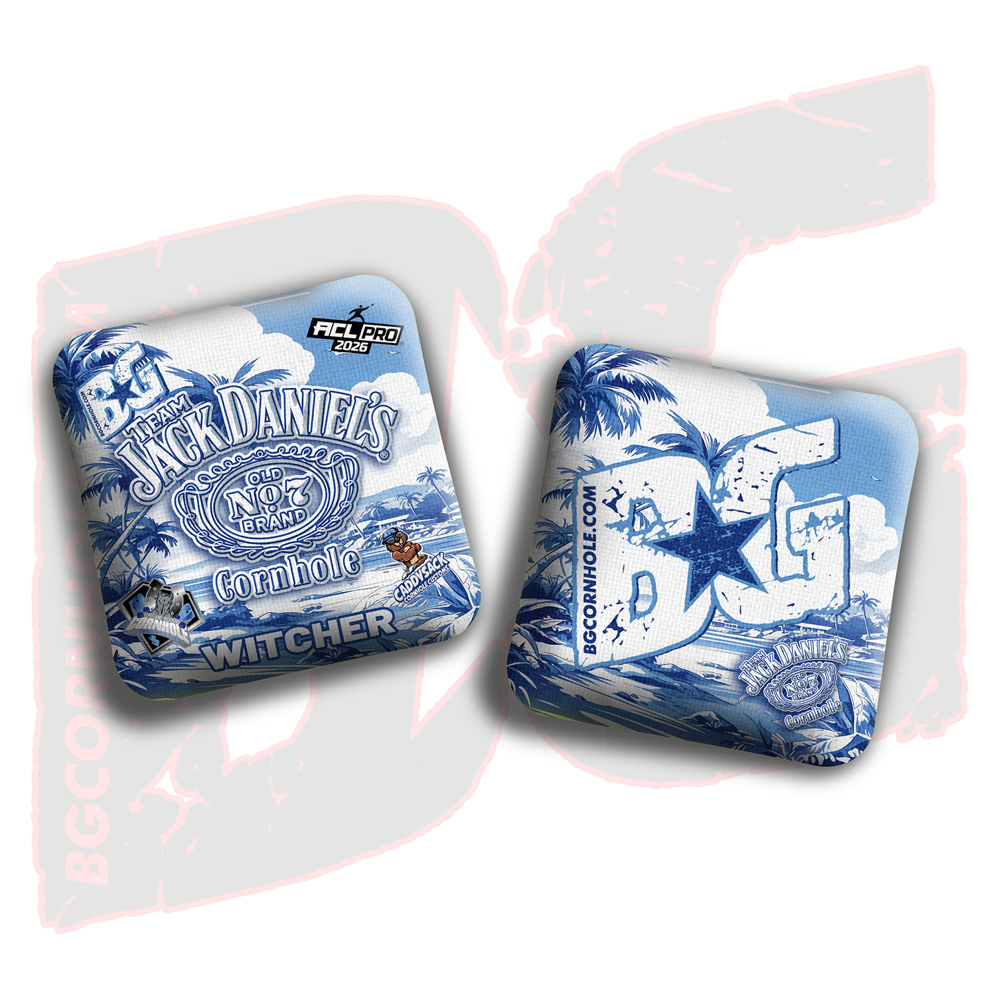 2026 Multiple Bag Models  "CaddySack Jack Daniels” Collab - ACL Pro Stamped Cornhole Bags - SET OF 4 BAGS