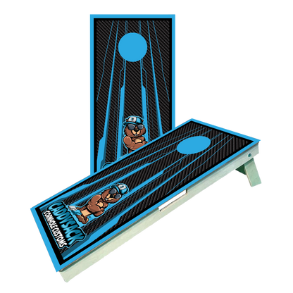 CaddySack "Carbon Racing"  Blue Cornhole Boards