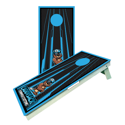 CaddySack "Carbon Racing"  Blue Cornhole Boards