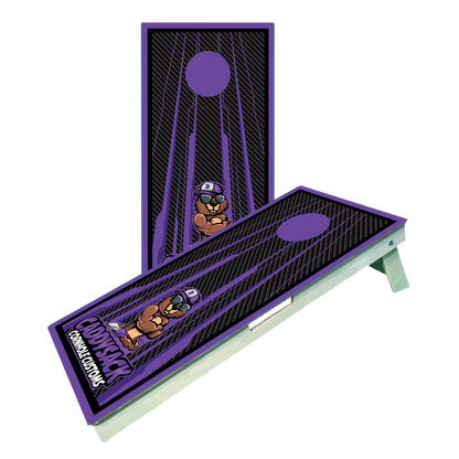 CaddySack "Carbon Racing" Purple Cornhole Boards