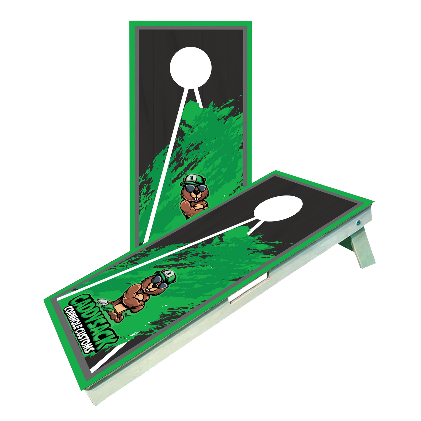 CaddySack "Paint Splash" Green Cornhole Boards