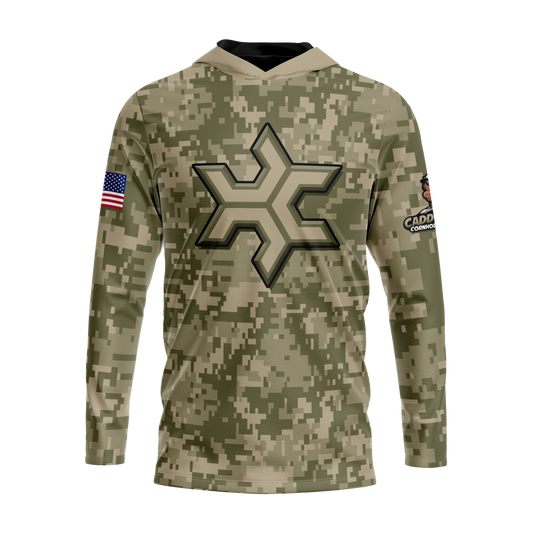 THE NEW "TRIPLE C" COLLECTION-LONG SLEEVE HOODIE-_ARMY CAMO_SPANDEX MESH (Copy)