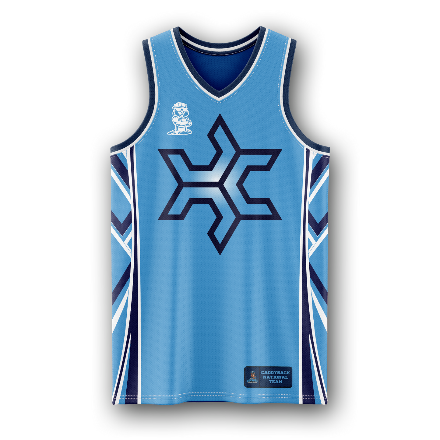 CaddySack National Team_ Unisex V-Neck Spandex Mesh- Tank Top