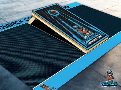 CaddySack "Carbon Racing"  Blue Cornhole Boards