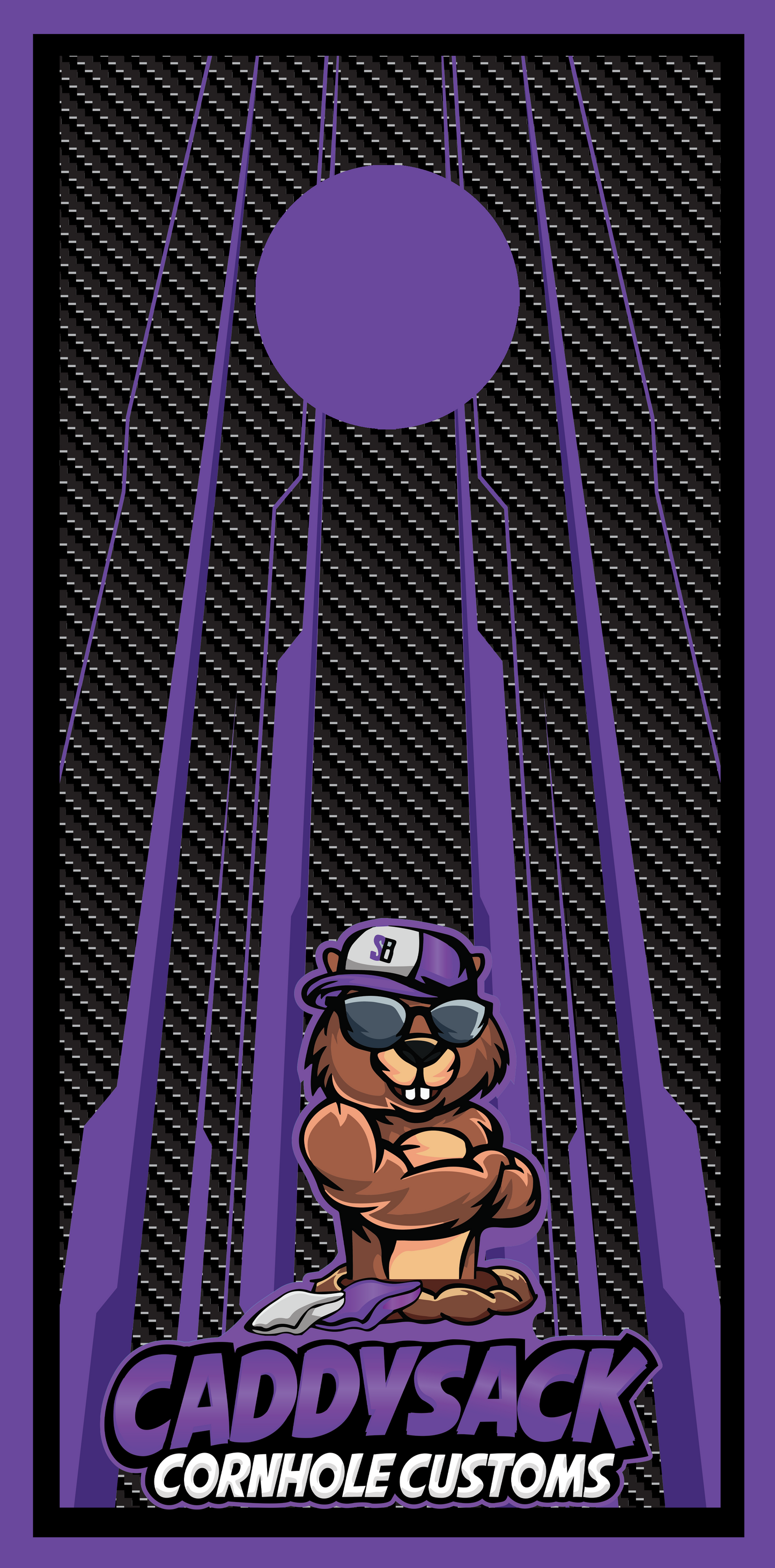 CaddySack "Carbon Racing" Purple Cornhole Boards