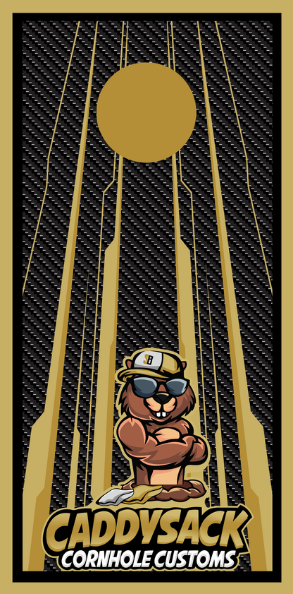 CaddySack "Carbon Racing" Gold Cornhole Boards