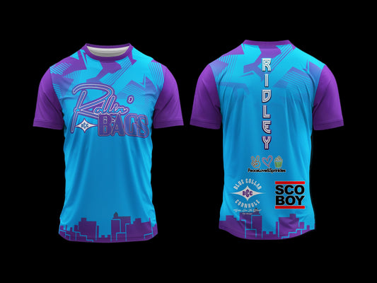 All New! Rollin Bags Jersey-City Scape-Blue/Purple