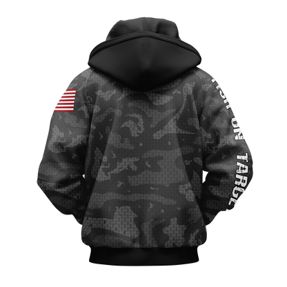 FISH ON TARGET CORNHOLE-SUBLIMATED HOODIE-CAMO (Multi-Colors)