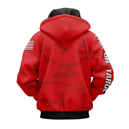 FISH ON TARGET CORNHOLE-SUBLIMATED HOODIE-CAMO (Multi-Colors)