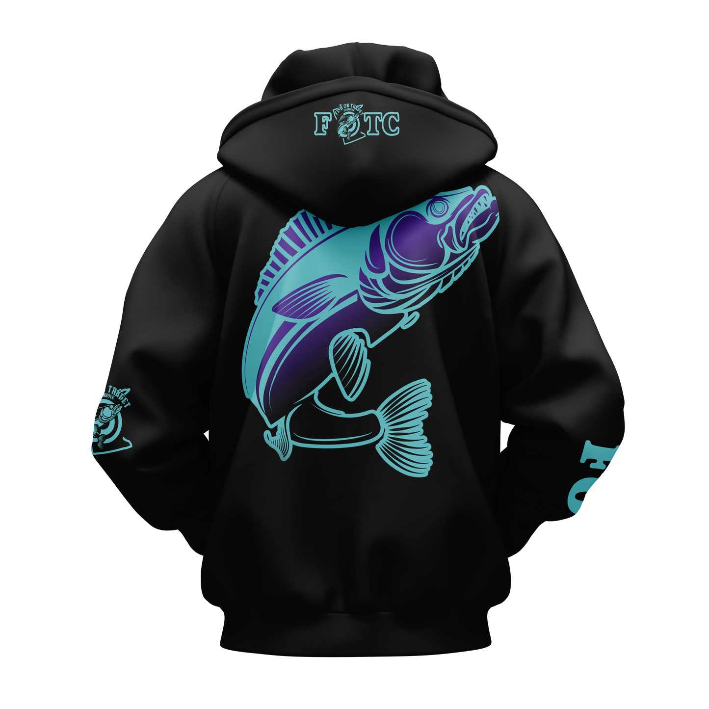 FISH ON TARGET CORNHOLE-SUBLIMATED HOODIE-OVERSIZED!  (Multi-Color Choice)