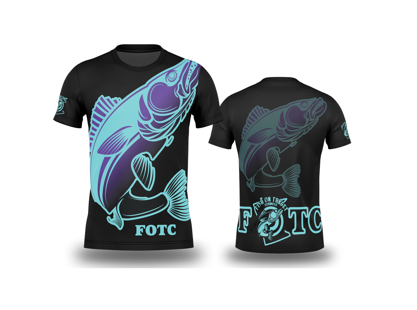 FISH ON TARGET CORNHOLE JERSEY-OVERSIZED LOGO COLLECTION!  (Multi-Color Choice)